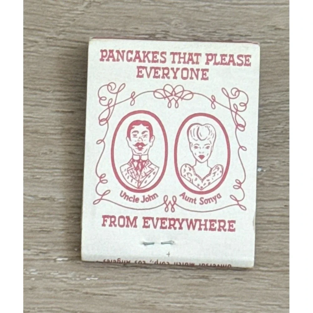 Vintage Matchbook Uncle John's Pancake House 
